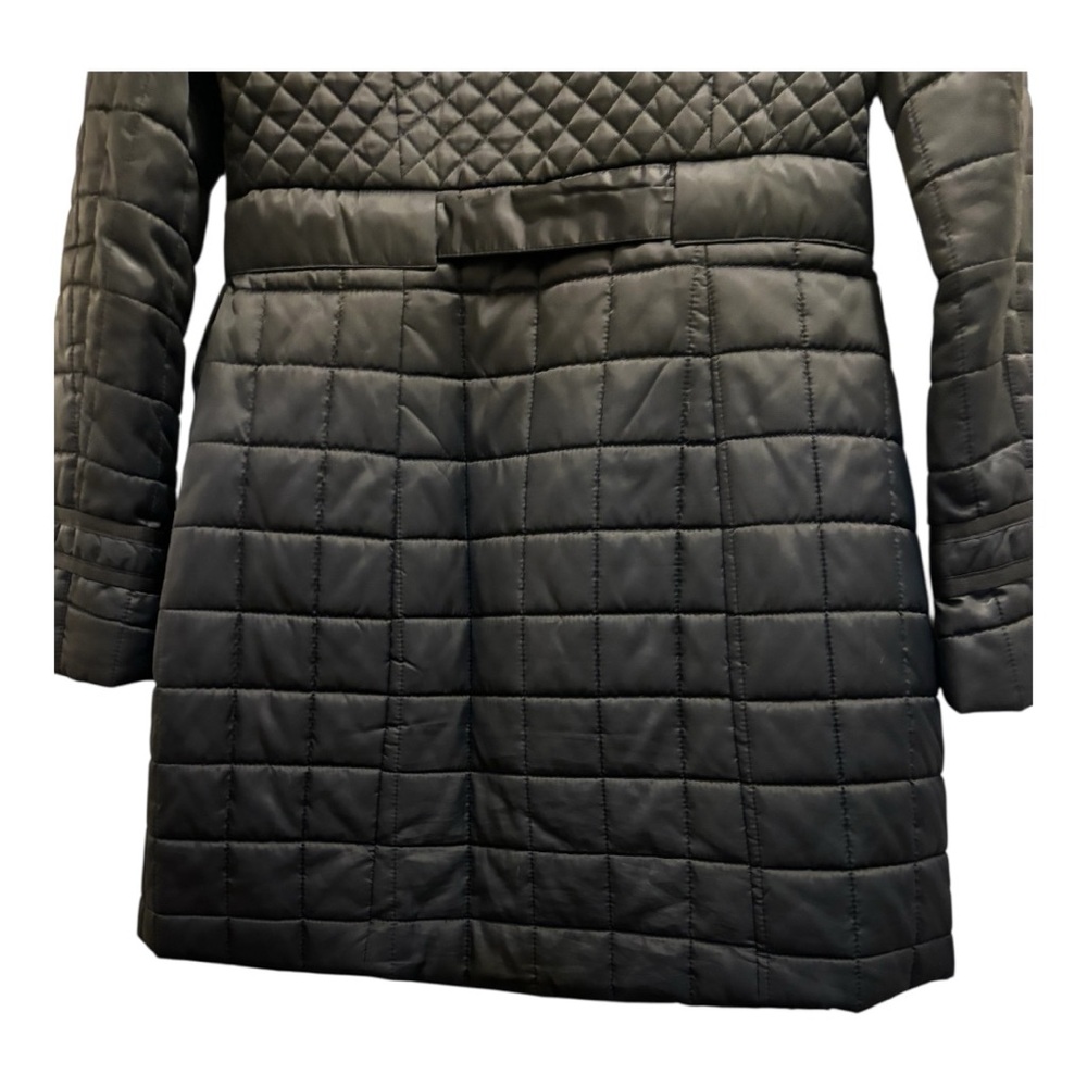 Laundry By Shelli Segal Black Quilted Belted Puffer Coat - Picture 14 of 16